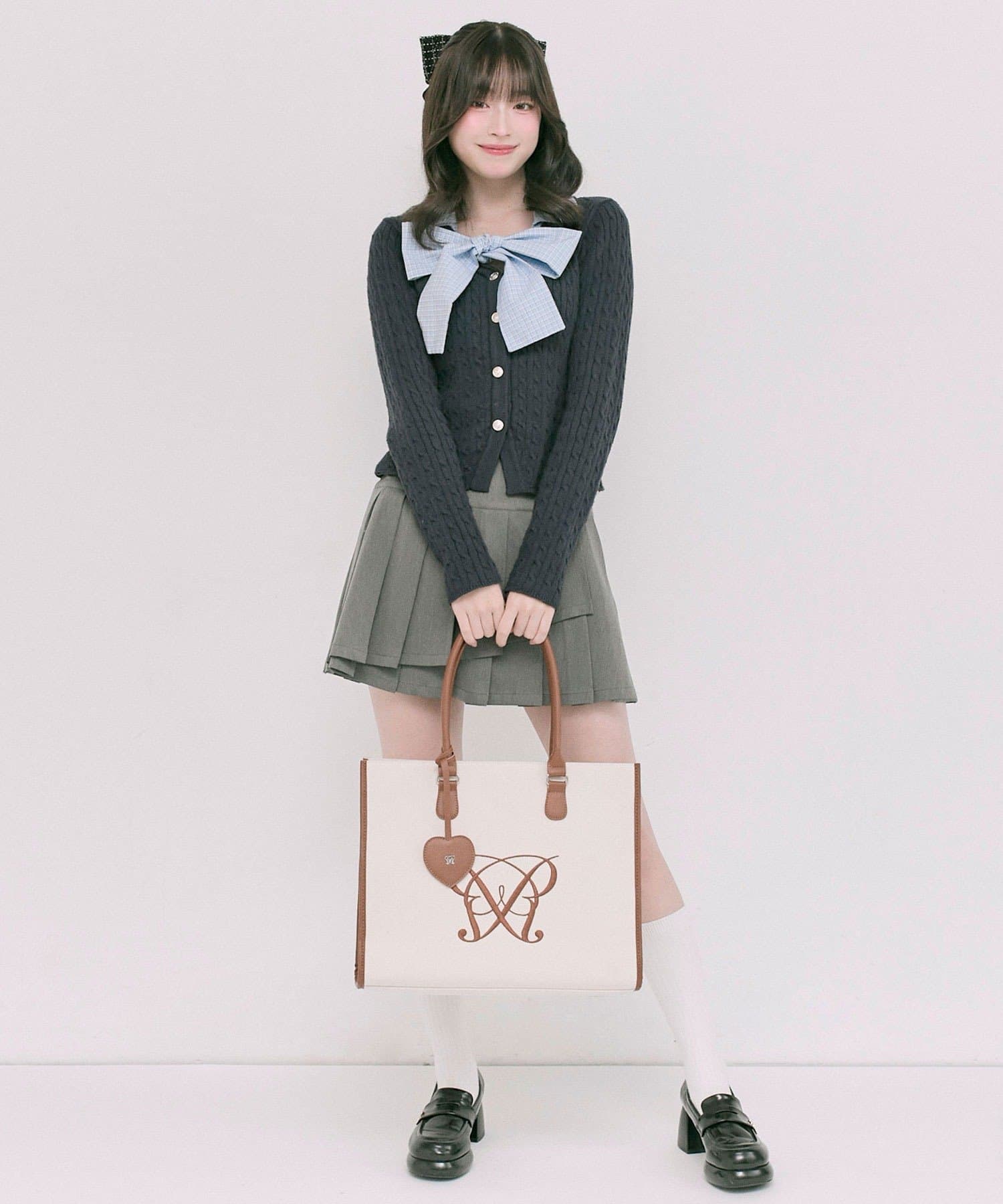 OLIVE des OLIVE(オリーブ デ オリーブ) Aimerianejoieハートミラーチャーム付きトート