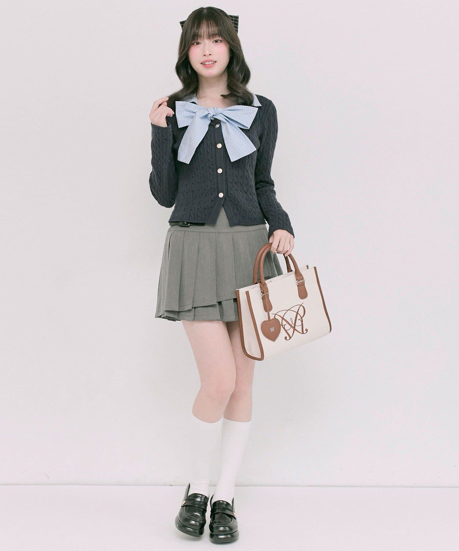 OLIVE des OLIVE(オリーブ デ オリーブ) Aimerianejoieハートミラーチャーム付きミニトート