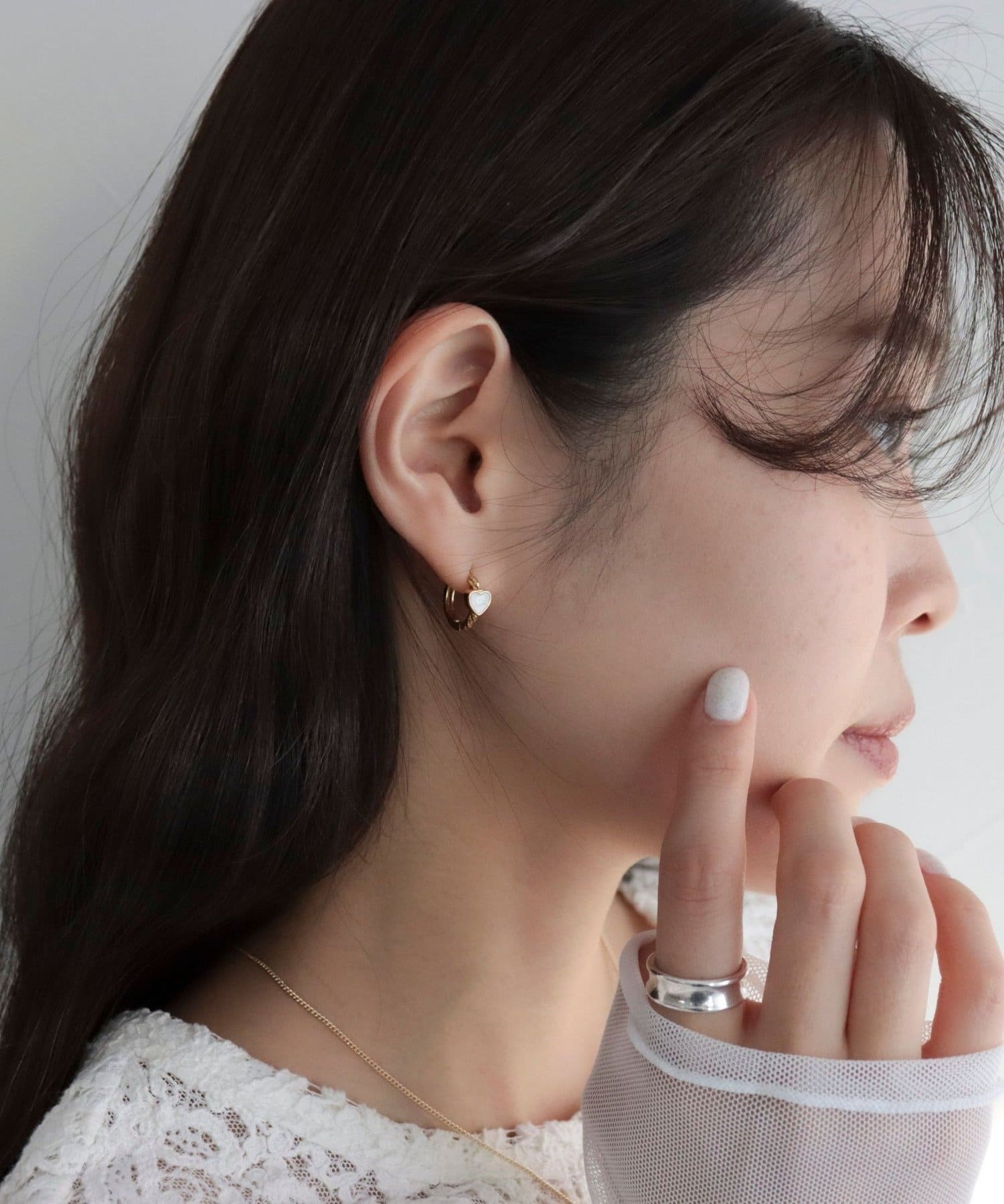 FREDY & GLOSTER(フレディ アンド グロスター) ステンレスハートリングピアス