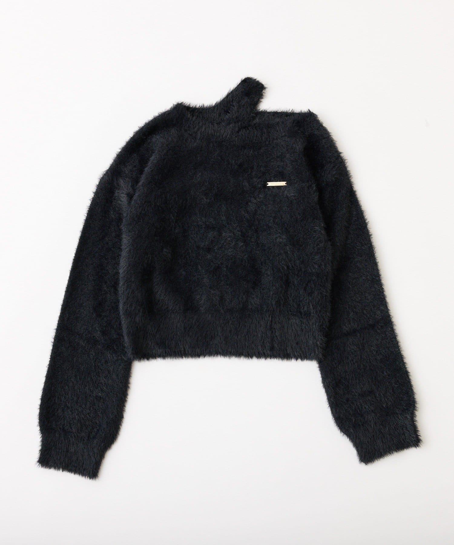 one after another NICE CLAUP(ワンアフターアナザー ナイスクラップ) プレート付きフェザーニット