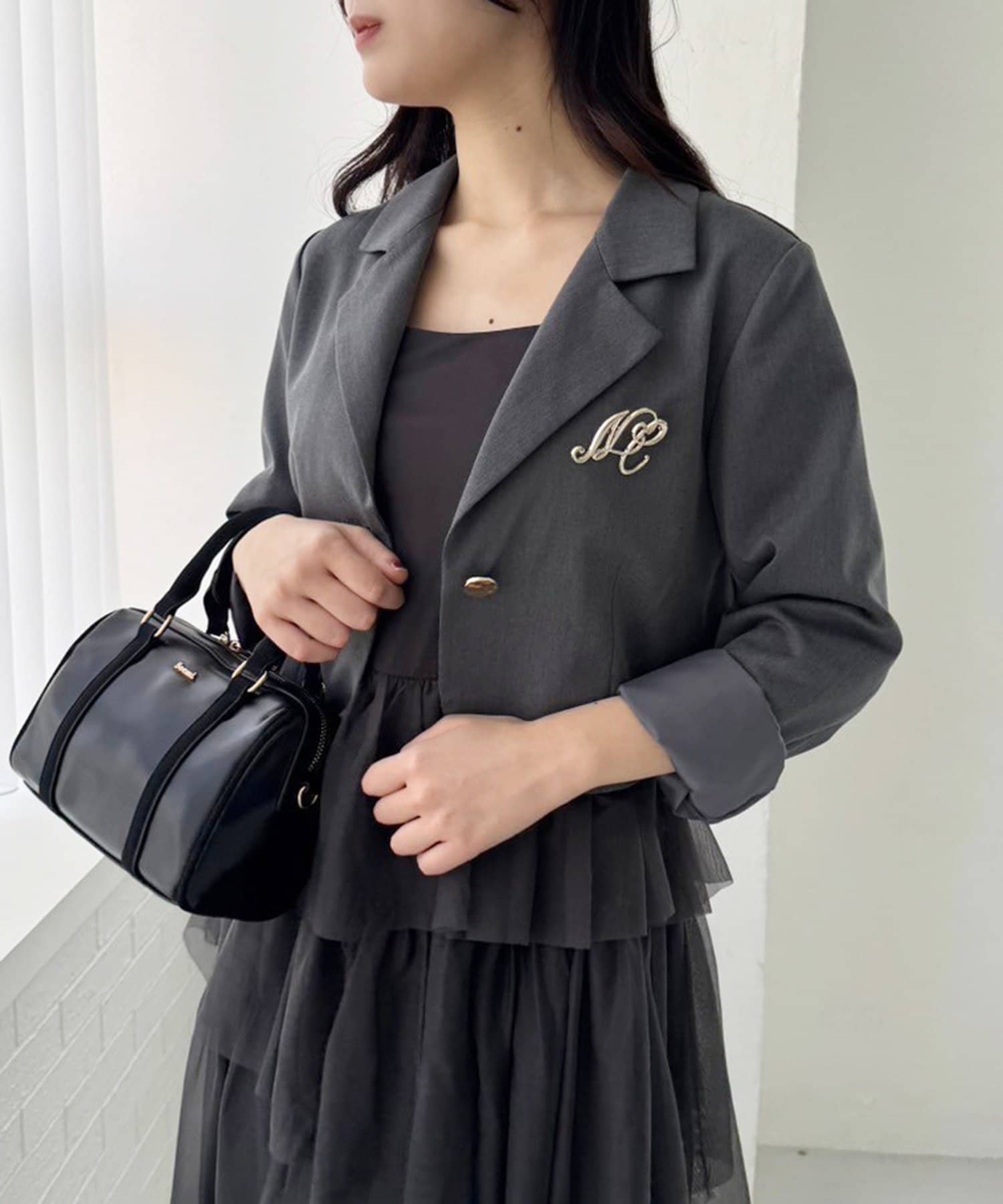 one after another NICE CLAUP(ワンアフターアナザー ナイスクラップ) 【WEB限定リバイバル】ブローチ付きショートテーラージャケット