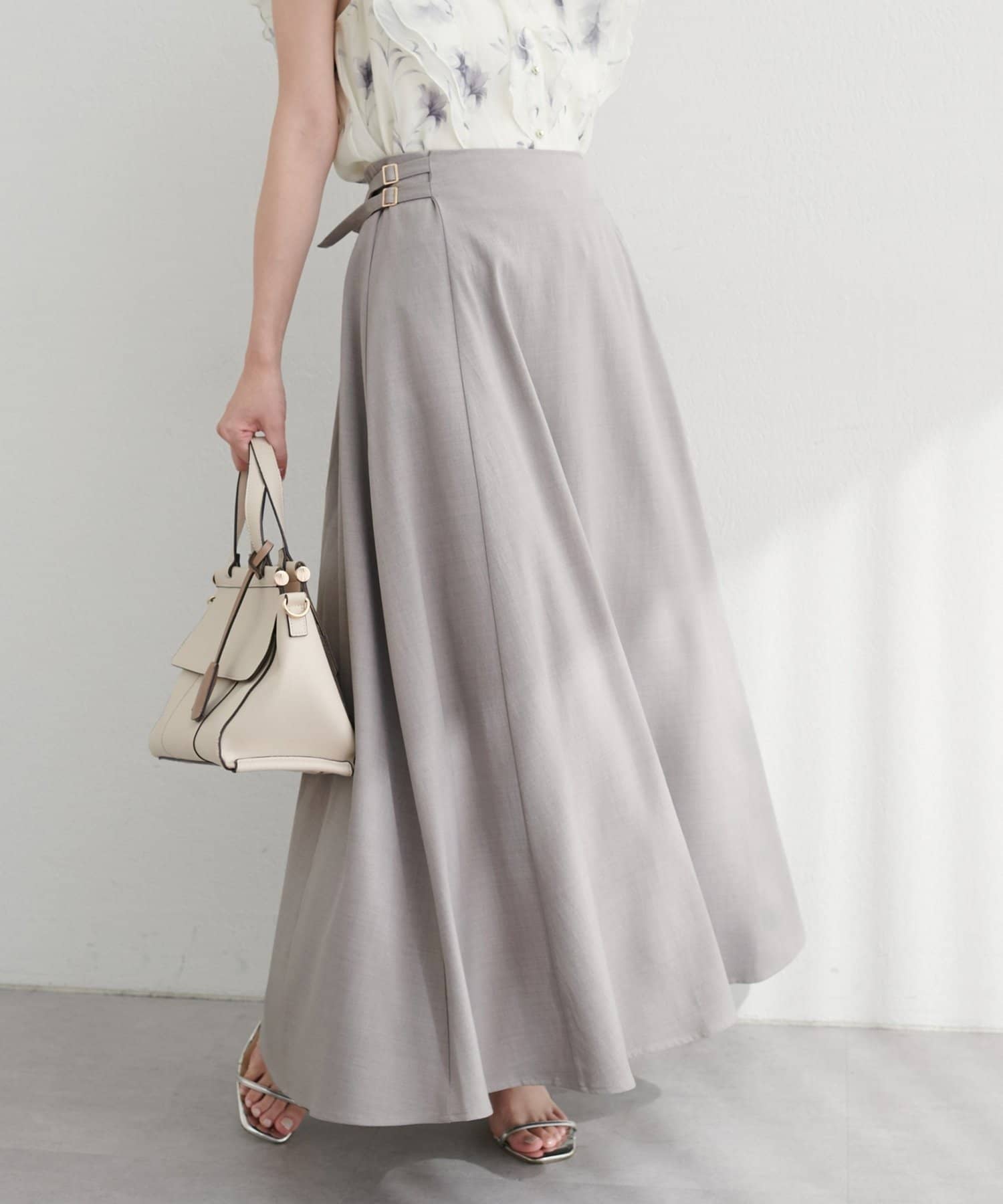 NICE CLAUP / OLIVE des OLIVE OUTLET(ナイスクラップ  / オリーブ デ オリーブ アウトレット) 【EVERY.VERY niceclaup】ハイウエストベルトフレアスカート