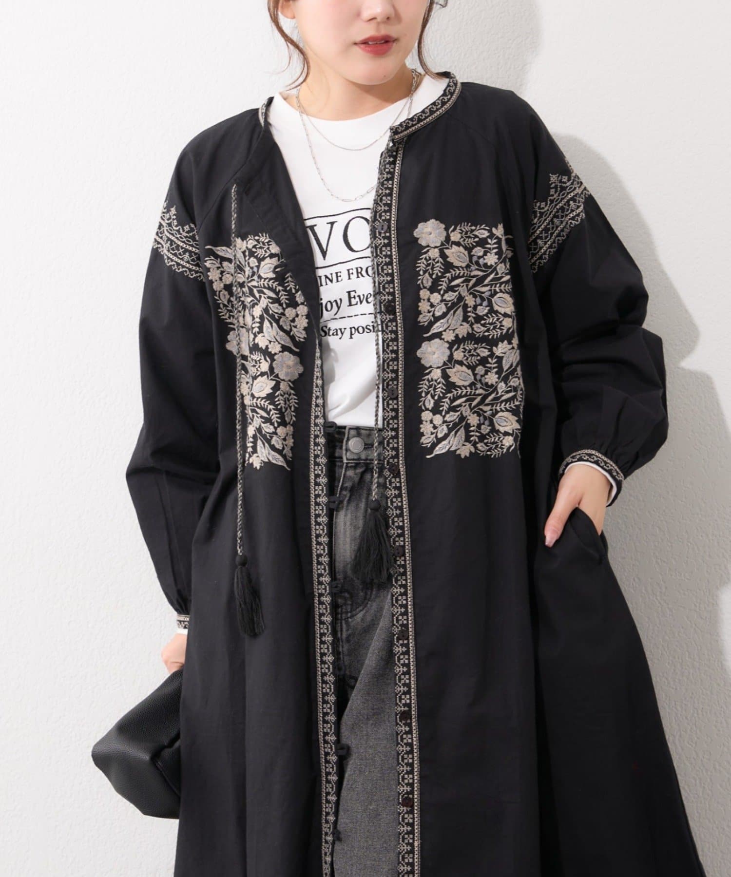 Remind me and forever(リマインドミーアンドフォーエバー) 【India series】【nane】刺繍前開きワンピース