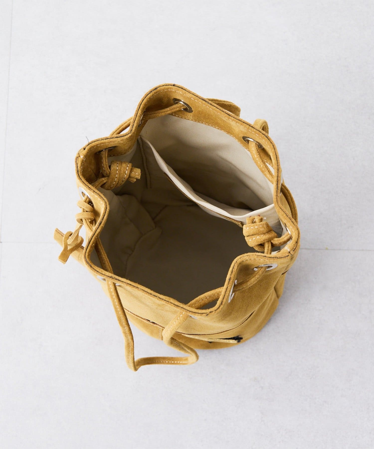 Whim Gazette(ウィム ガゼット) 【MARCO MASI】スエードワッペン巾着