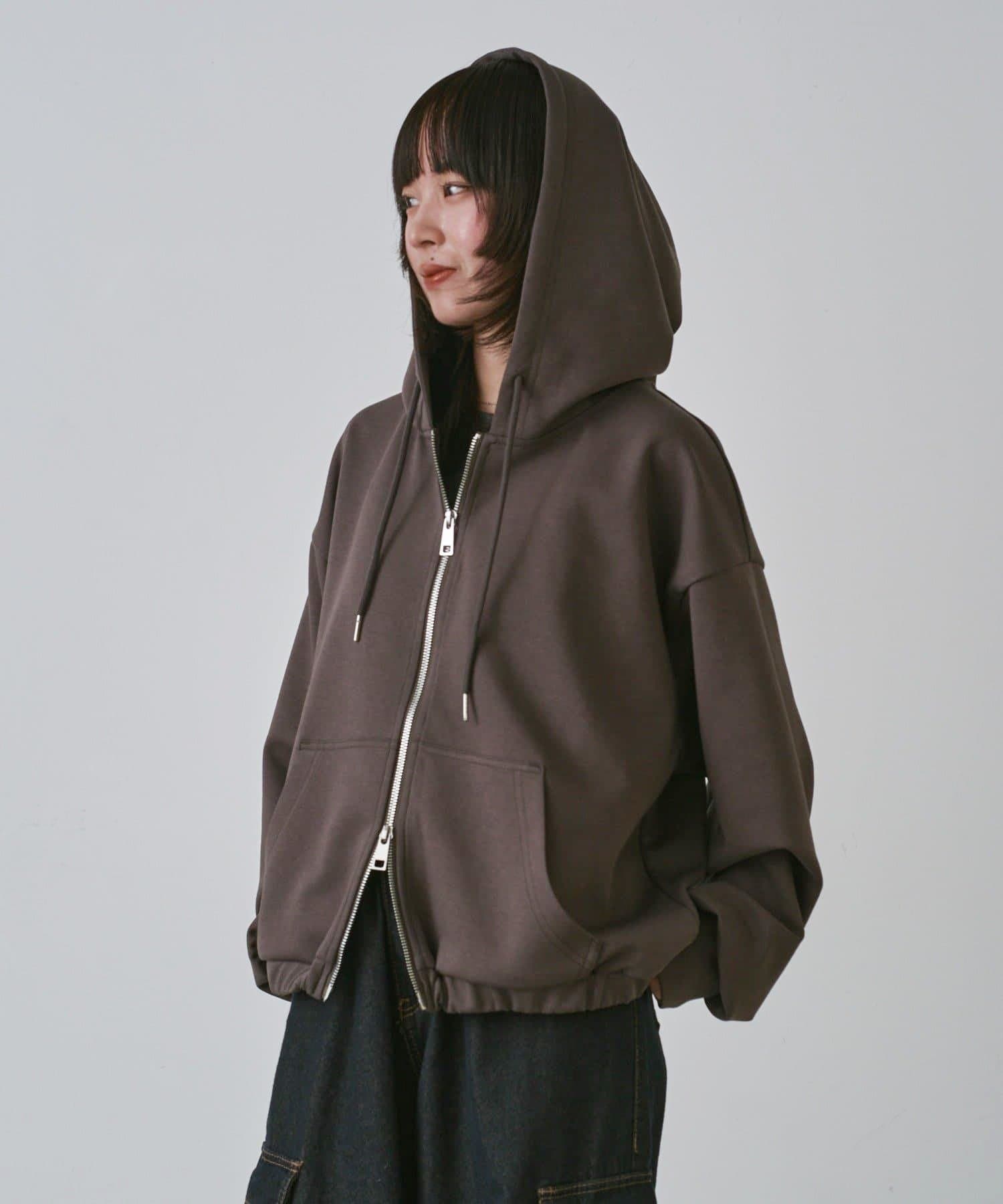 -goocy-(グーシー) 【セットアップ対応】ショートカンガルーポケットパーカー