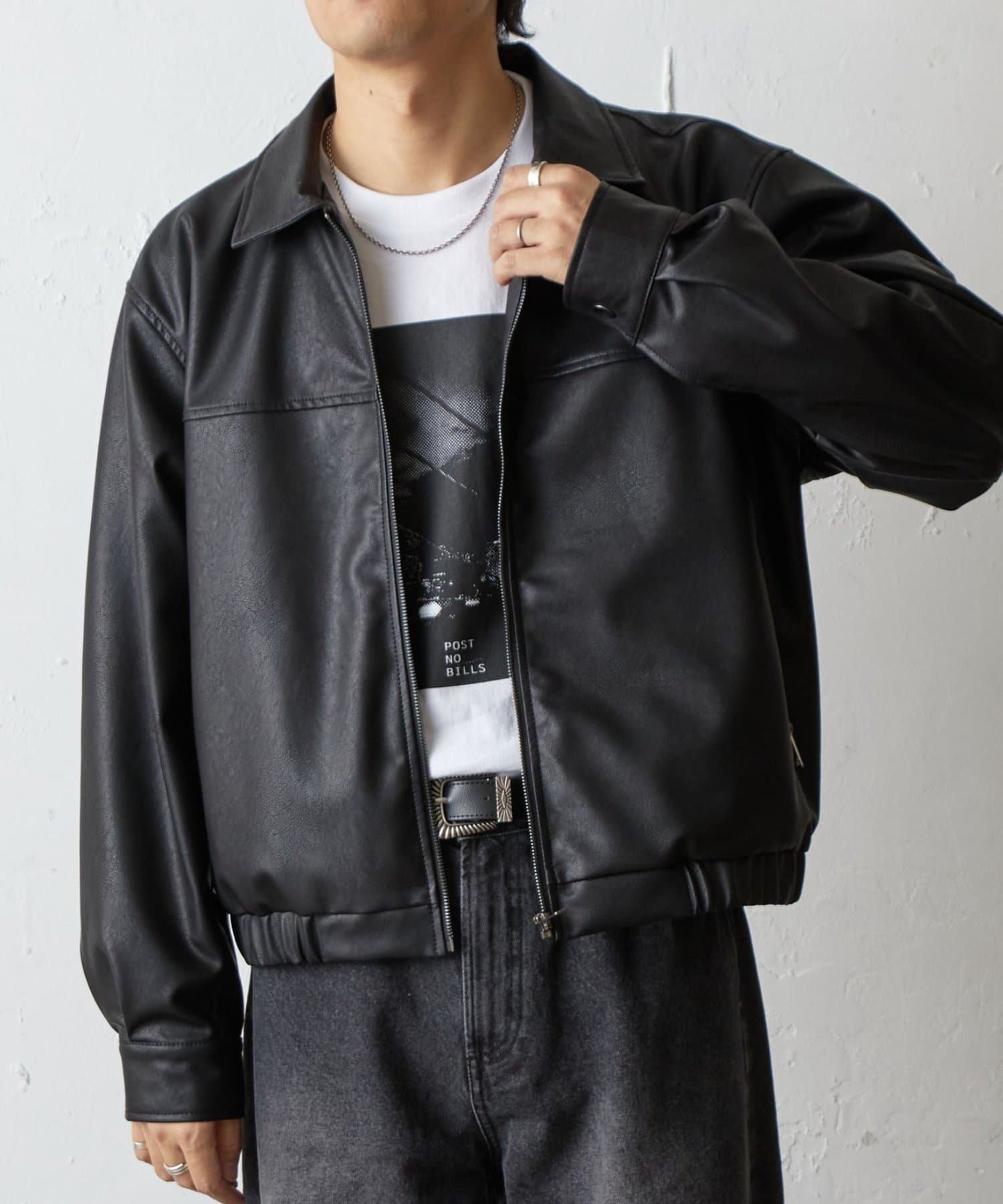 COLONY 2139(コロニー トゥーワンスリーナイン) フェイクレザージップブルゾン