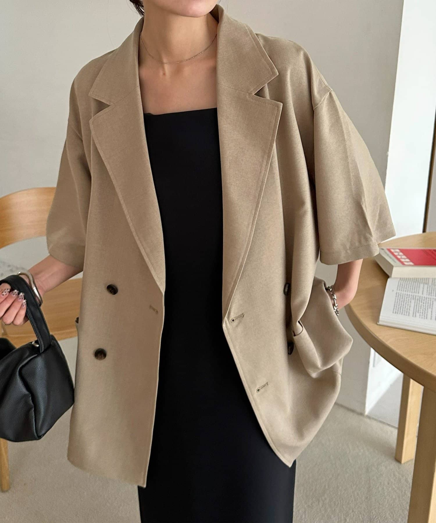 DISCOAT(ディスコート) 【Enlude】テックリネン半袖シャツジャケット