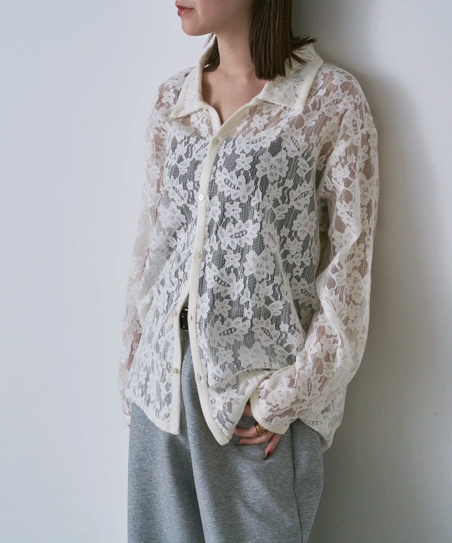 -goocy-(グーシー) メッシュレースシャツ