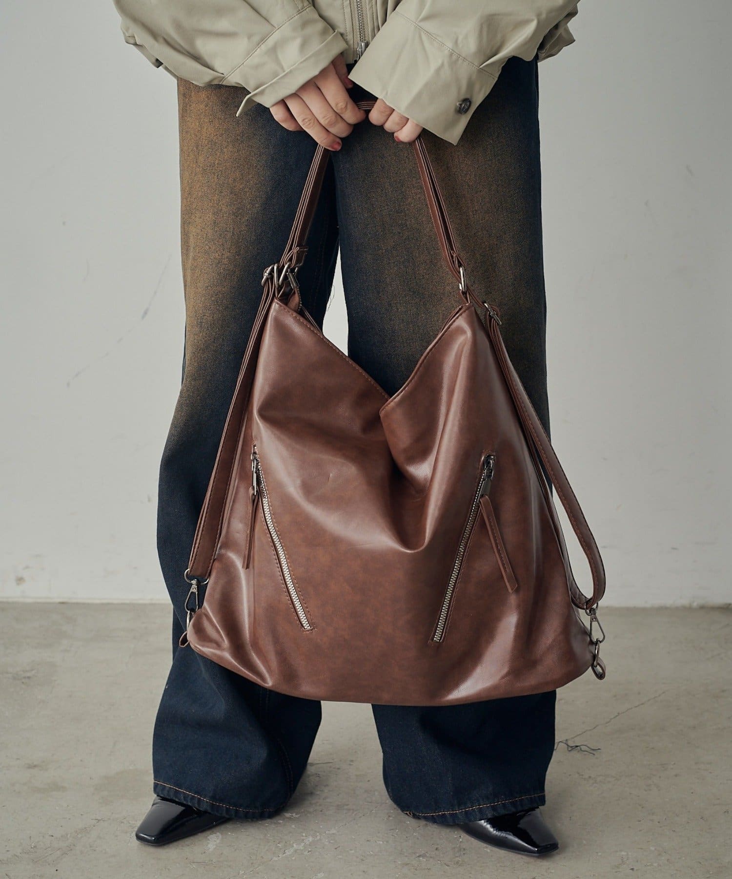 -goocy-(グーシー) 合皮2WAYバッグ