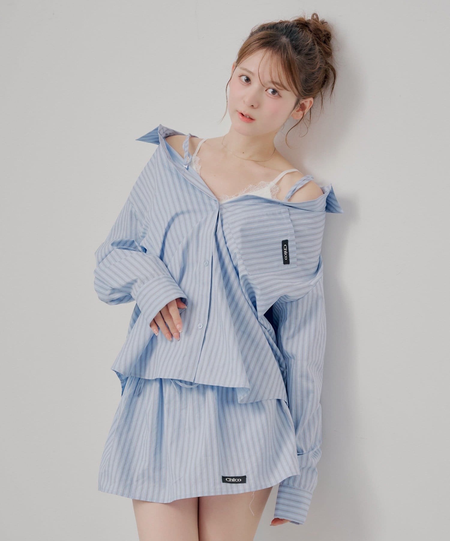 Chico(チコ) 【セットアップ対応】2wayルーズシャツ