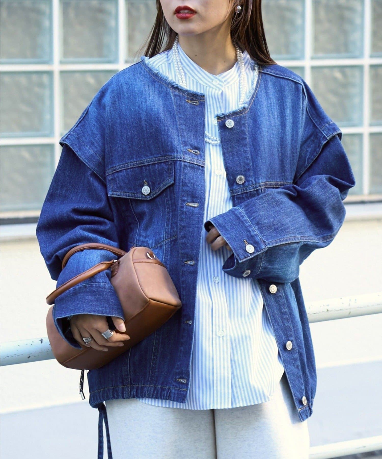 CIAOPANIC TYPY(チャオパニックティピー) 【マルチウェイ】裾ドロスト甘織デニムジャケット