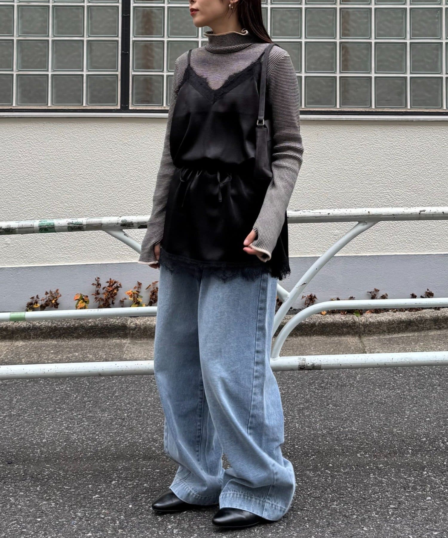 CIAOPANIC TYPY(チャオパニックティピー) サテンレースウエストドロストキャミチュニック