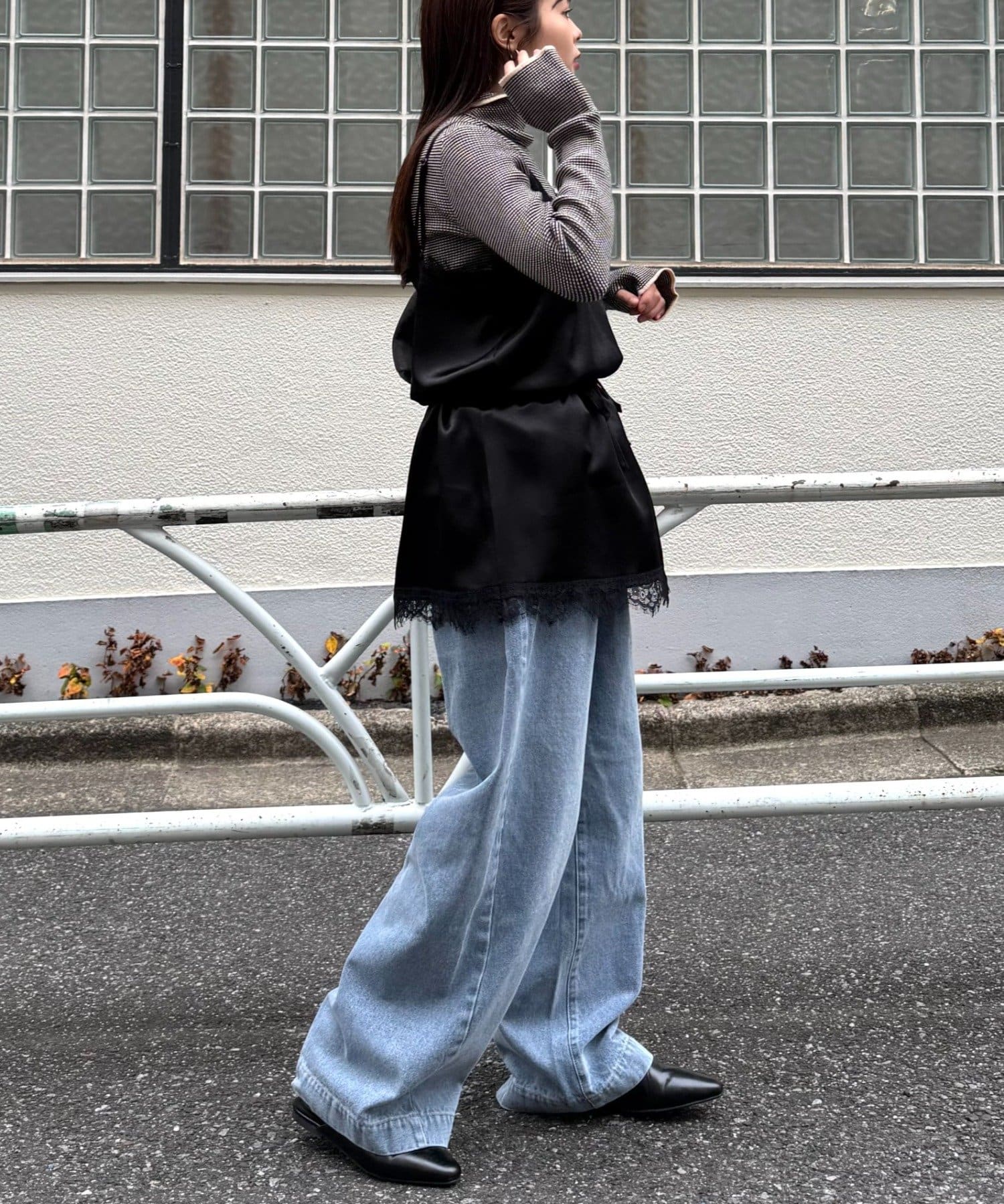 CIAOPANIC TYPY(チャオパニックティピー) サテンレースウエストドロストキャミチュニック