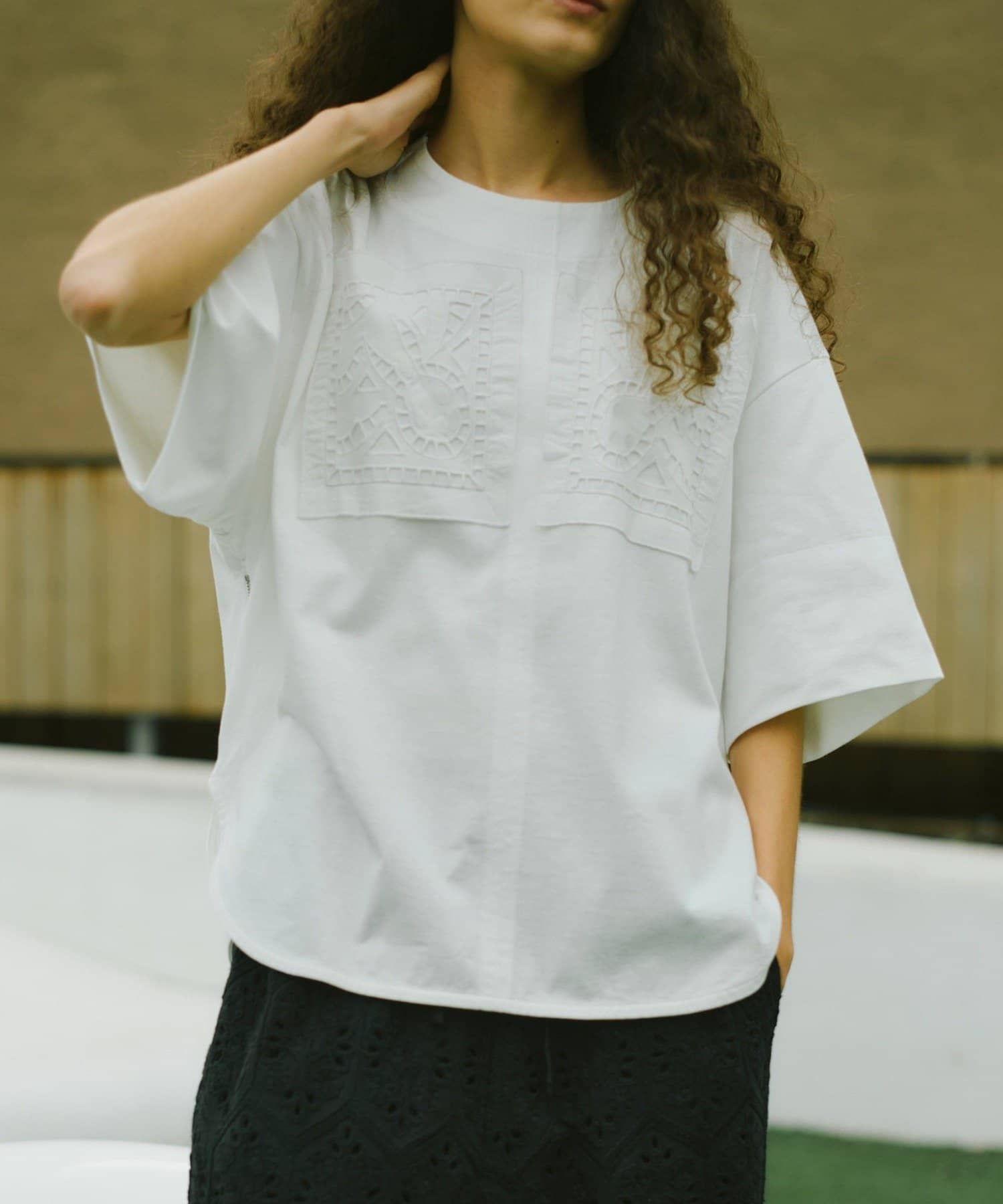 GALLARDAGALANTE(ガリャルダガランテ) 【1/1(木)12:00~予約開始】【Dhritië】レースパッチワークTee