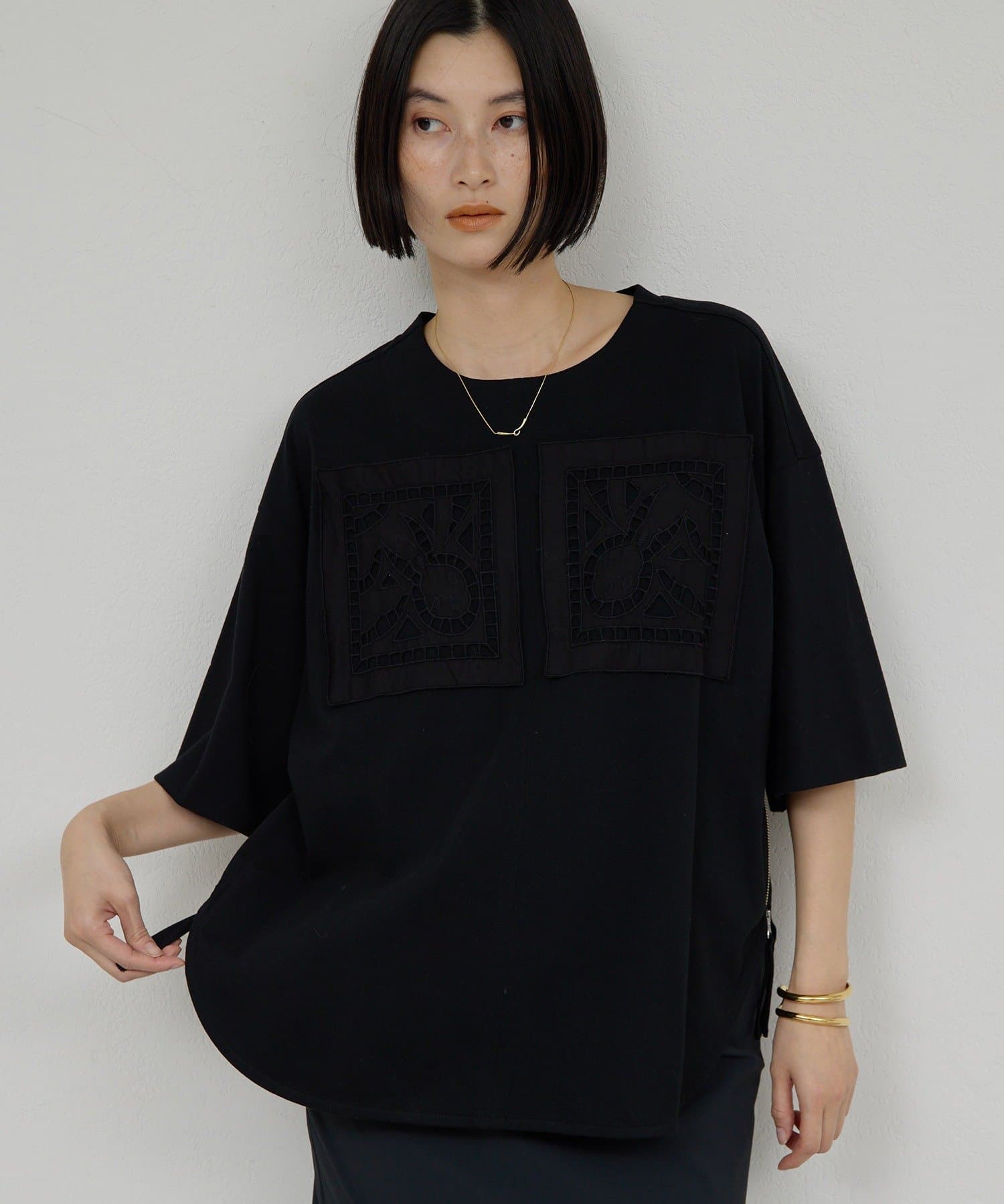 GALLARDAGALANTE(ガリャルダガランテ) 【1/1(木)12:00~予約開始】【Dhritië】レースパッチワークTee