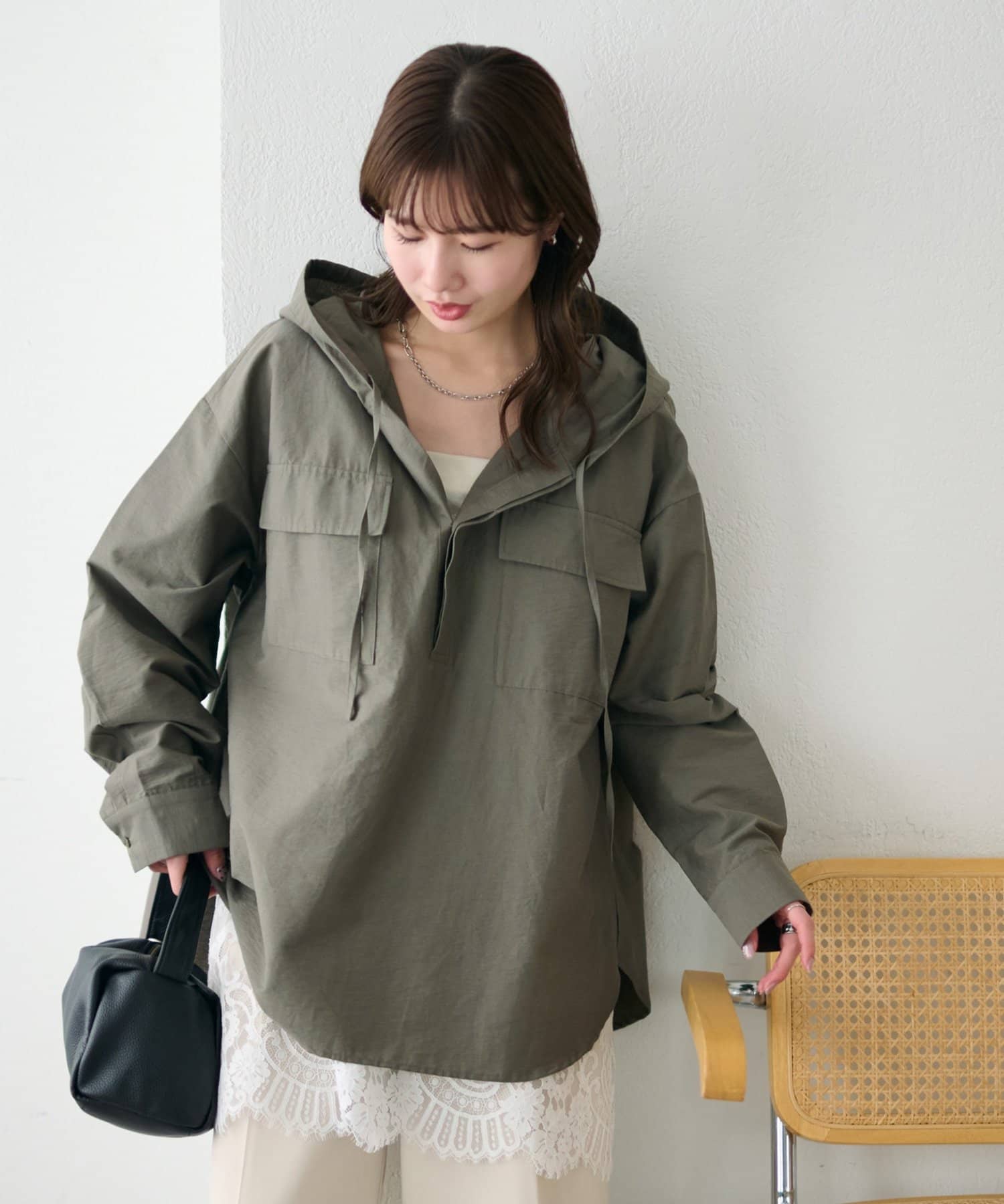 DISCOAT(ディスコート) 【Enlude】フードスキッパーシャツ《ユニセックス》