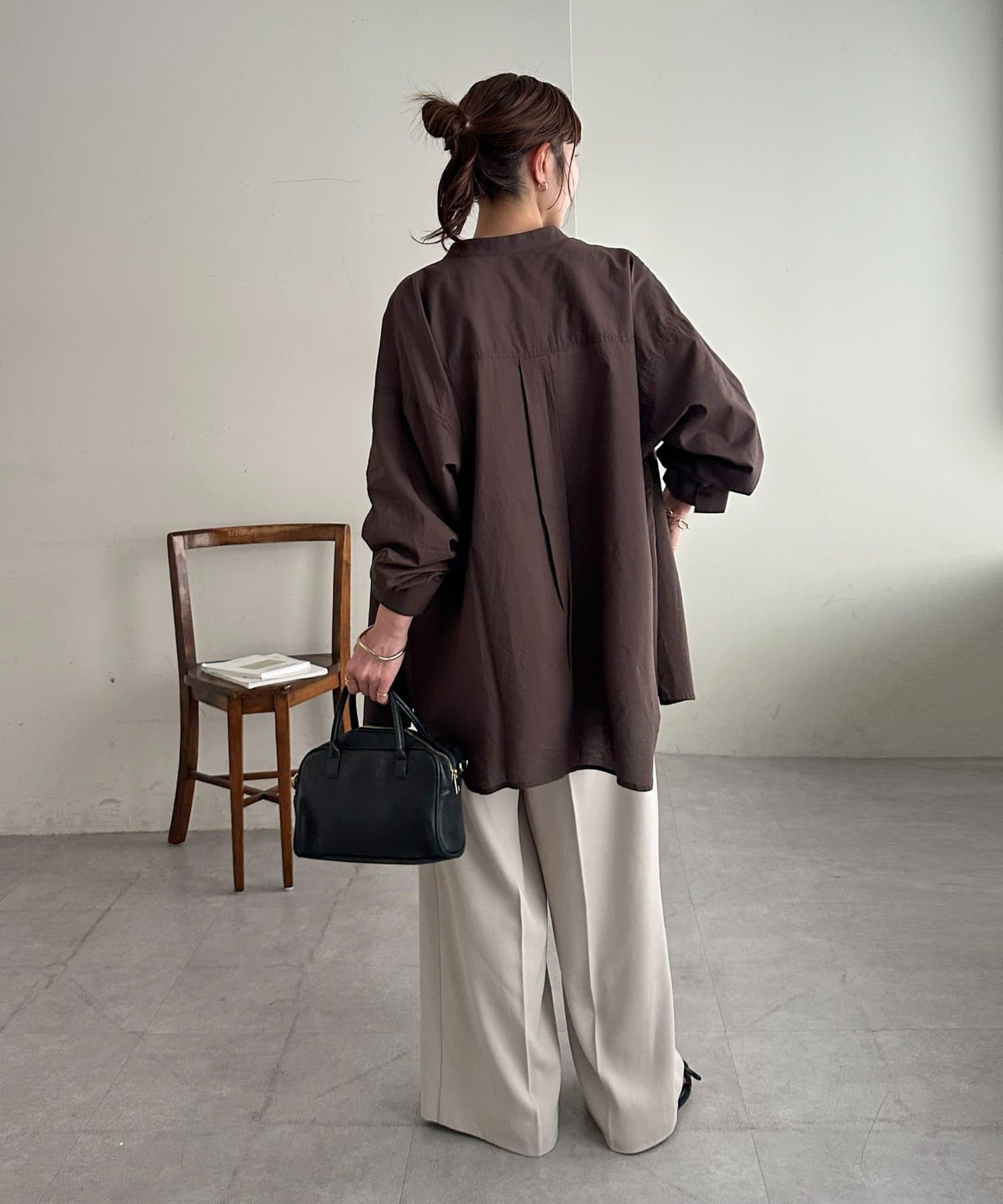 DISCOAT(ディスコート) 【Enlude】70ポプリンバンドカラーシャツ