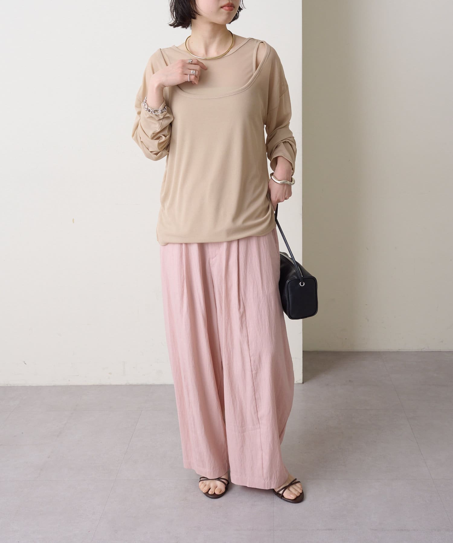 OUTLET(アウトレット) 【Omekashi】シアーレイヤードロンＴ