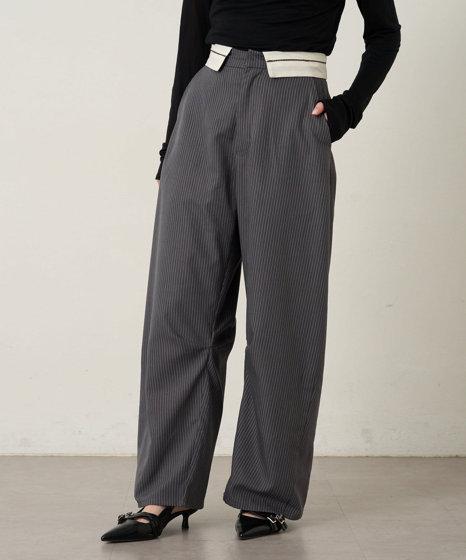 mline(エムライン) [mline]フラップウエスト スラックス