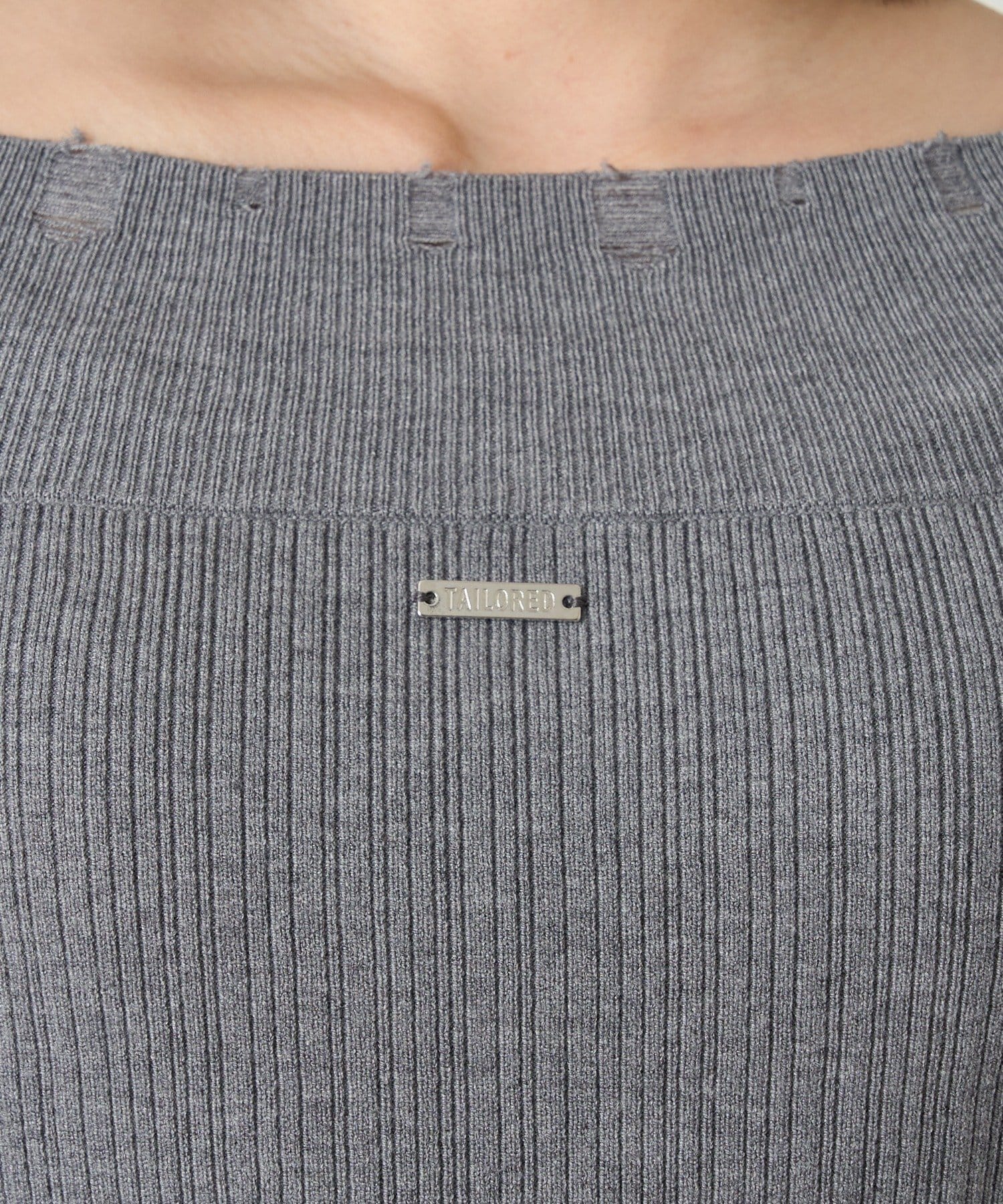 mline(エムライン) [mline]プレート オフショルニット