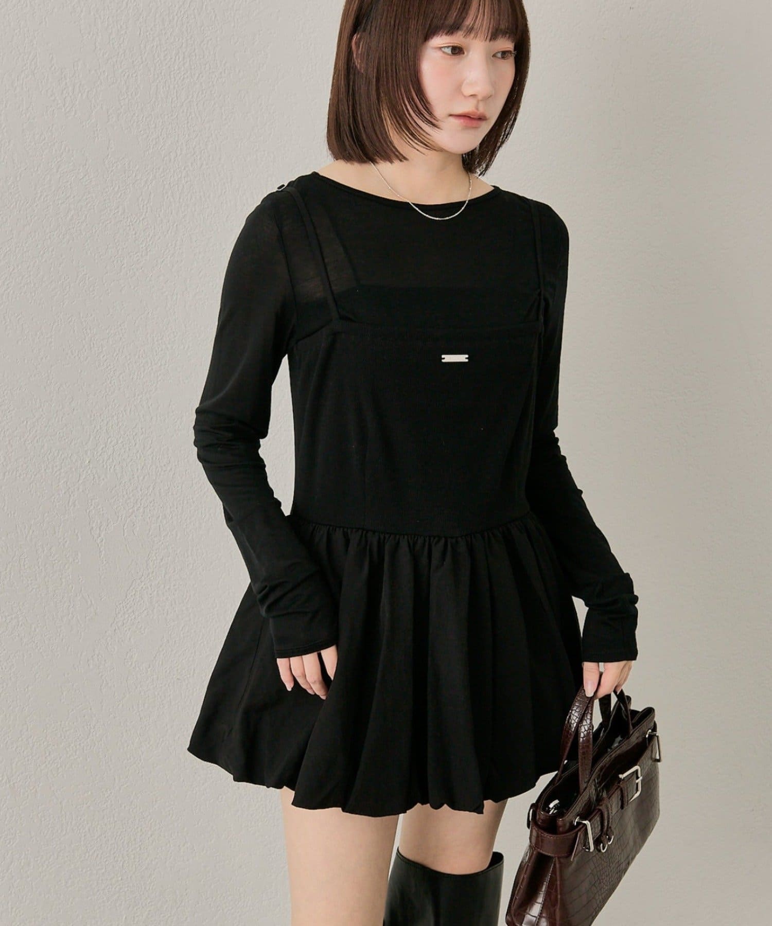 mline(エムライン) [mline]【前後2WAY】バルーンZIP キャミワンピ