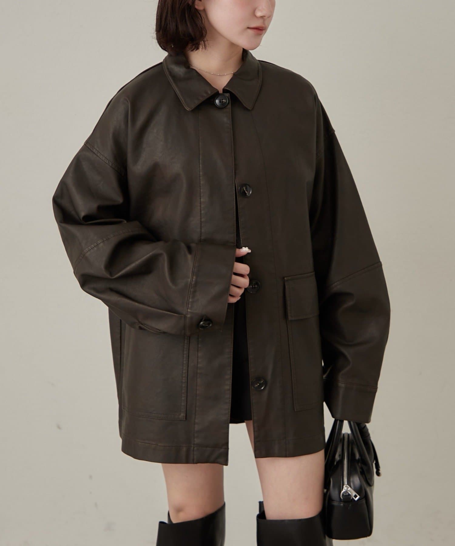 mline(エムライン) [mline]オーバーシルエット レザージャケット