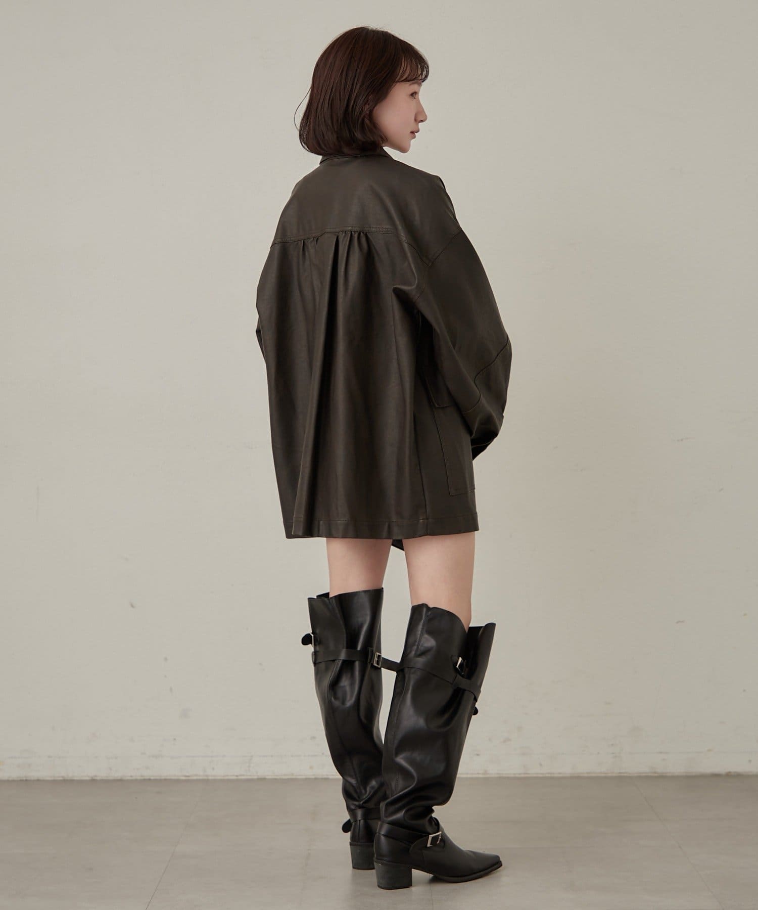 mline(エムライン) [mline]オーバーシルエット レザージャケット