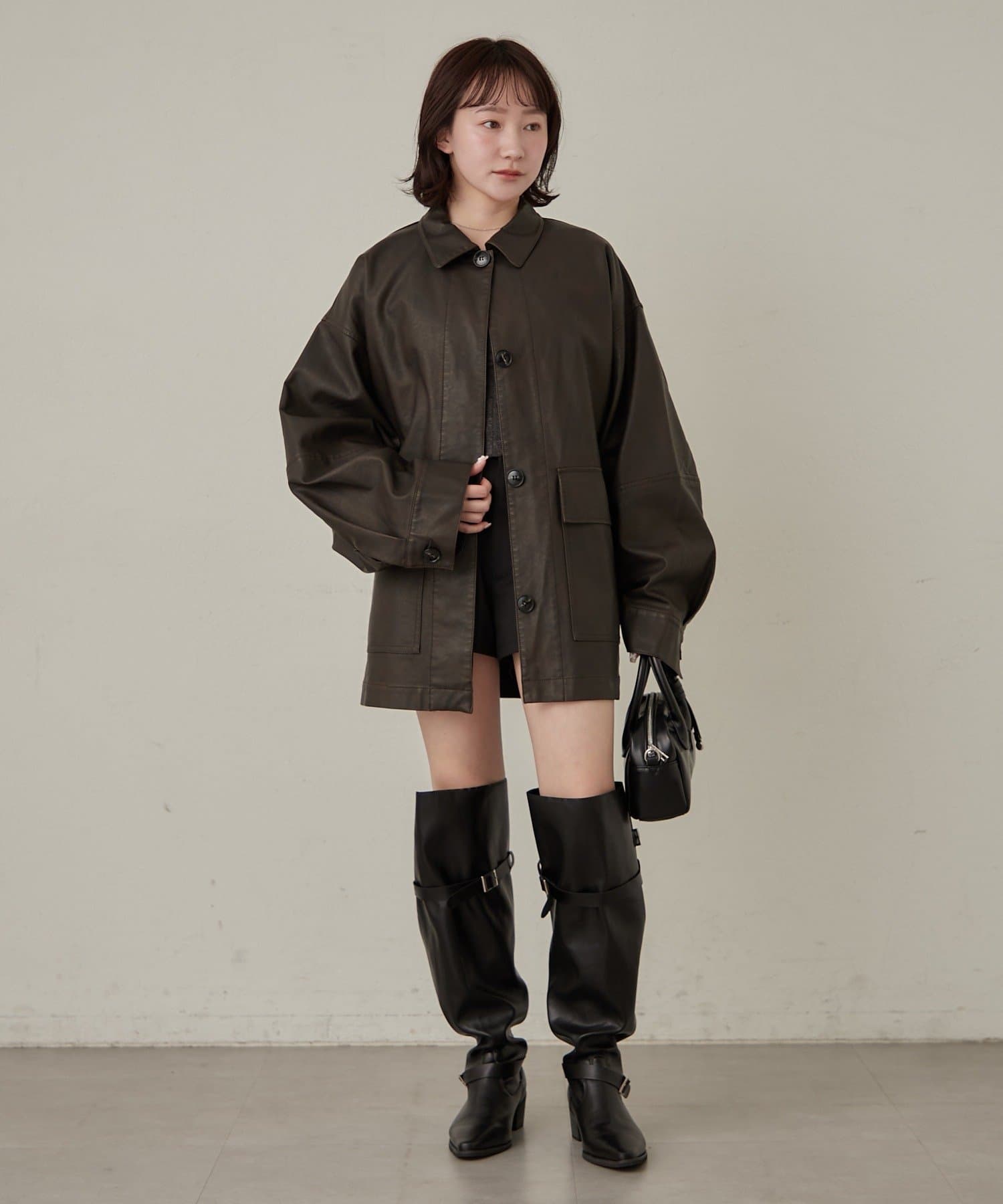 mline(エムライン) [mline]オーバーシルエット レザージャケット