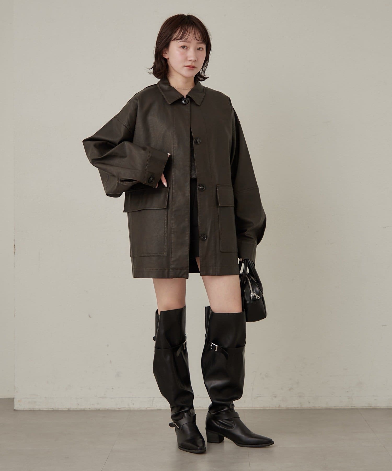 mline(エムライン) [mline]オーバーシルエット レザージャケット