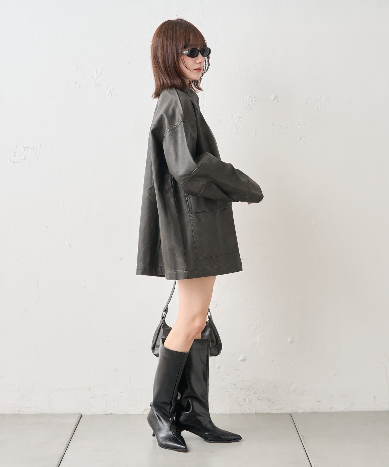 mline(エムライン) [mline]オーバーシルエット レザージャケット