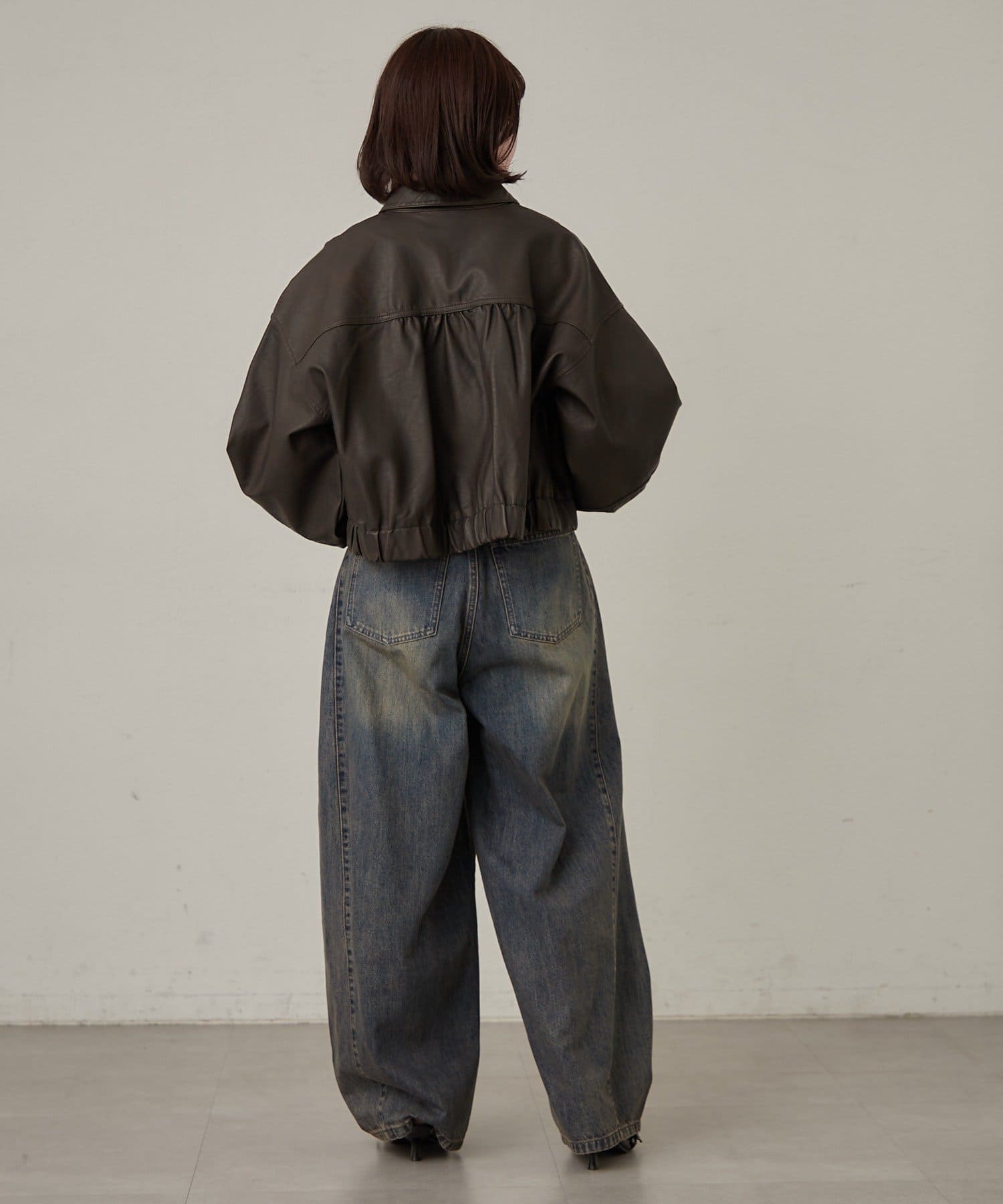 mline(エムライン) [mline]オーバーショート レザージャケット