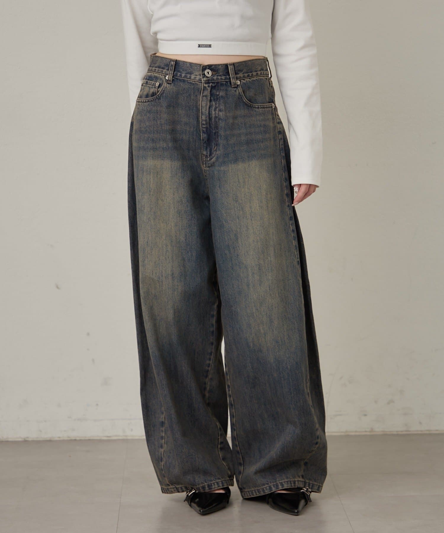 mline(エムライン) [mline]カーブワイドデニム