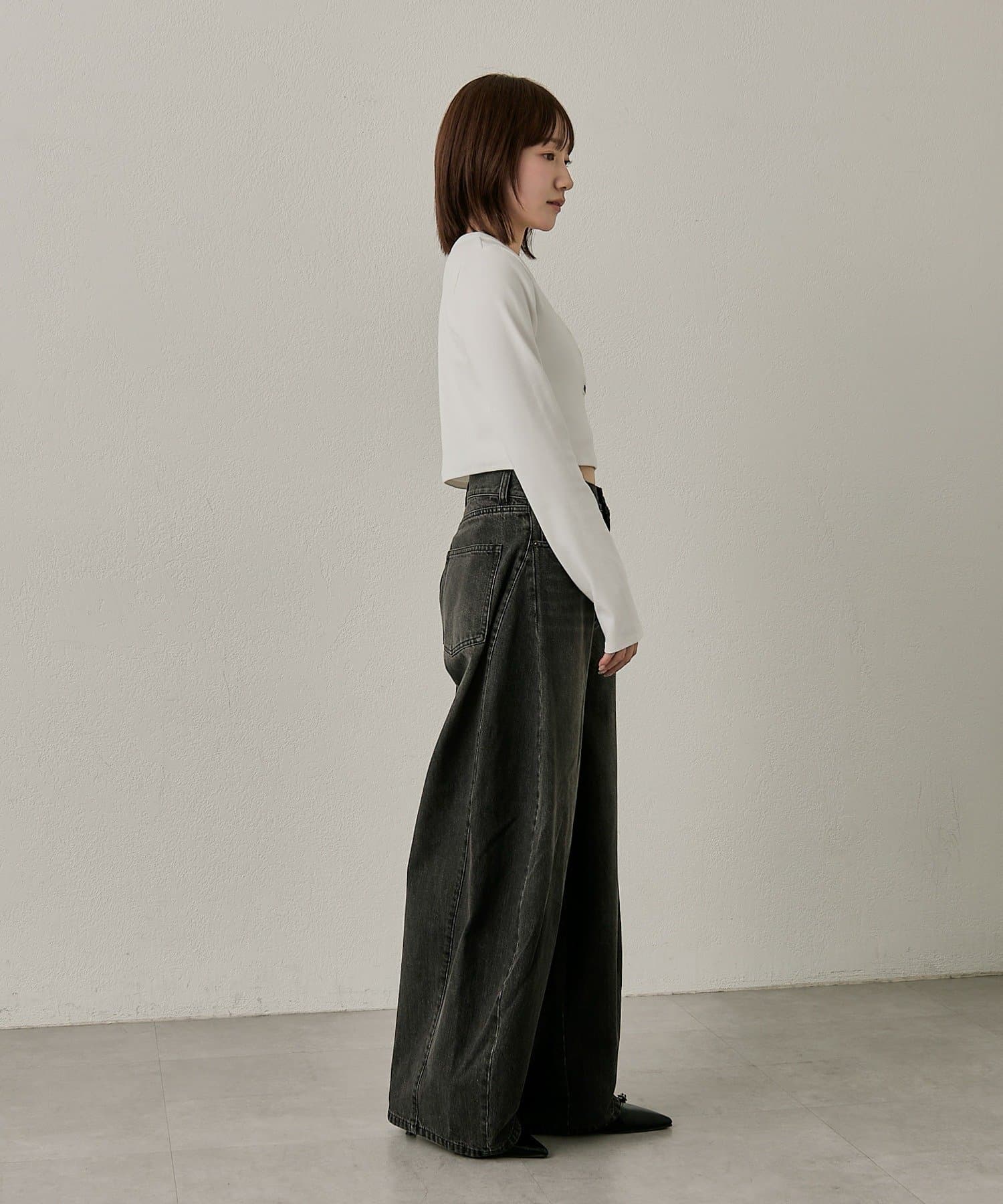 mline(エムライン) [mline]カーブワイドデニム