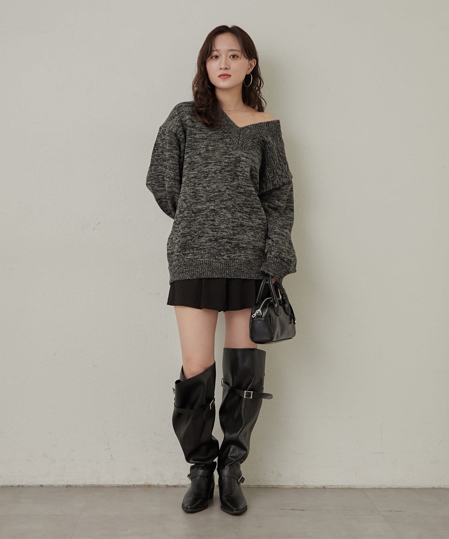 mline(エムライン) [mline]ミックスＶニット