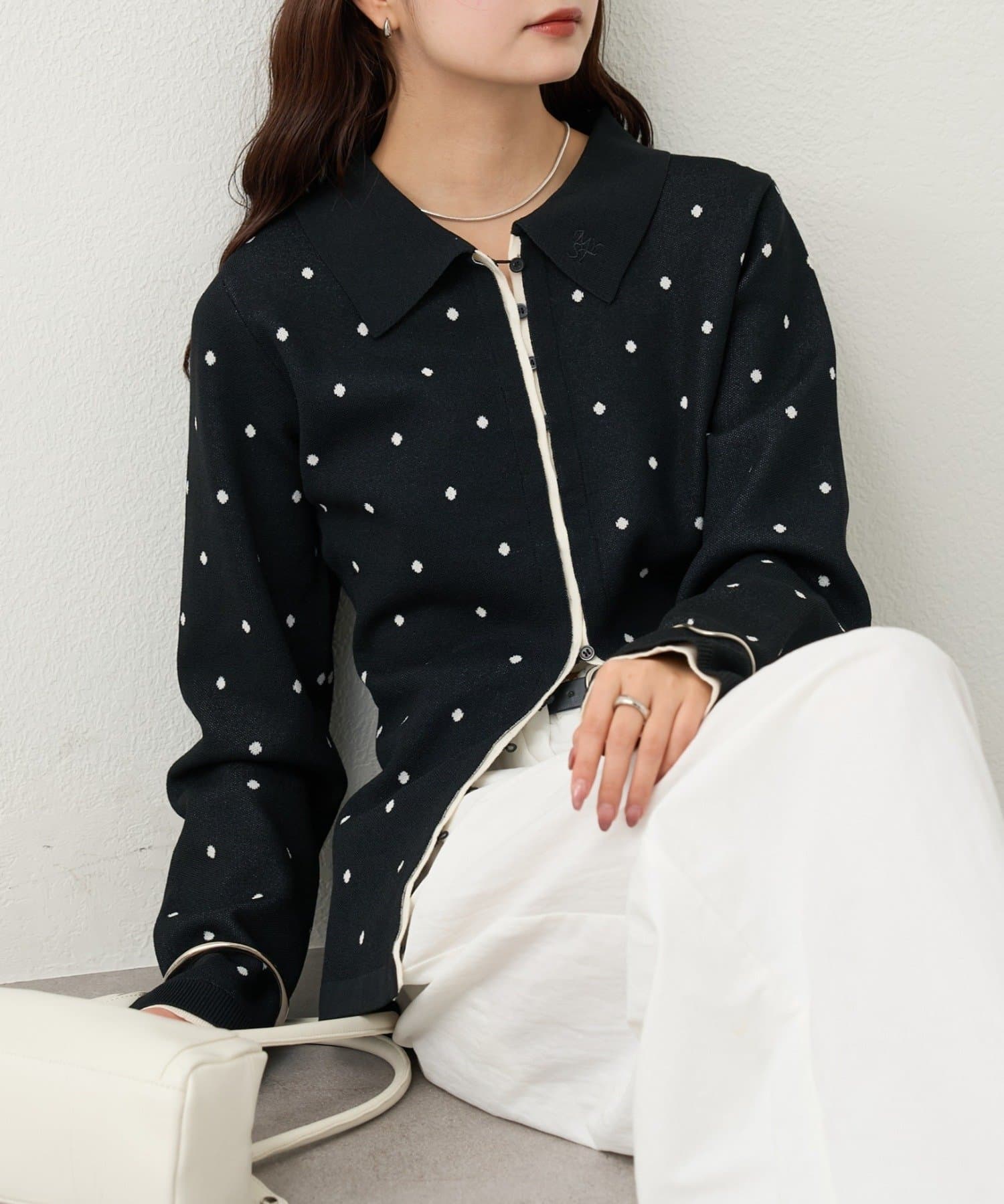 mystic(ミスティック) 長袖ポロニット