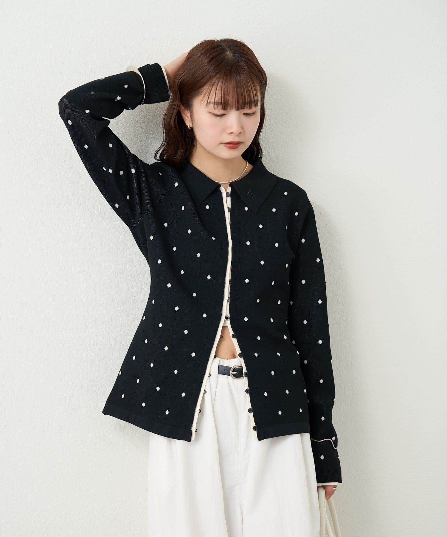 mystic(ミスティック) 長袖ポロニット