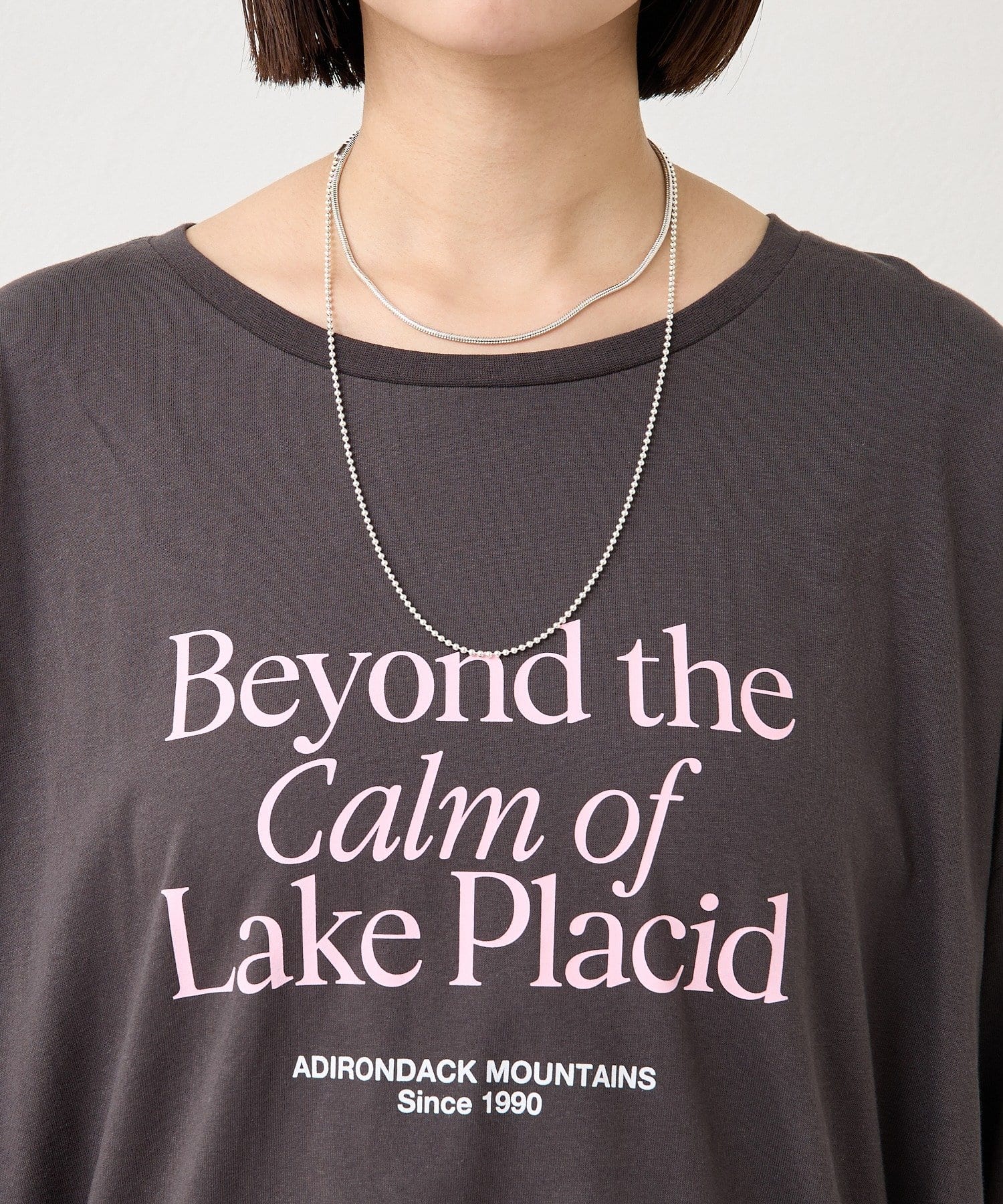 mystic(ミスティック) 配色BIGロゴロングTシャツ