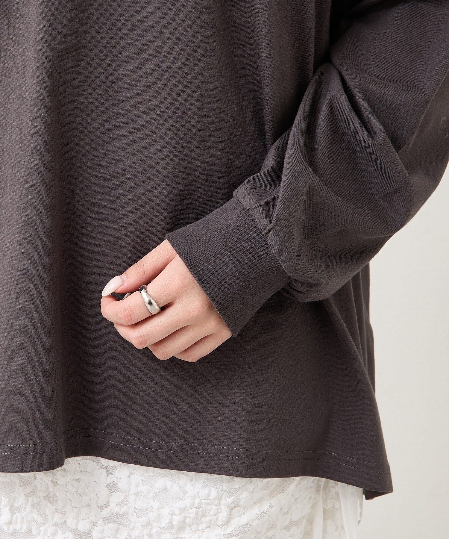 mystic(ミスティック) 配色BIGロゴロングTシャツ