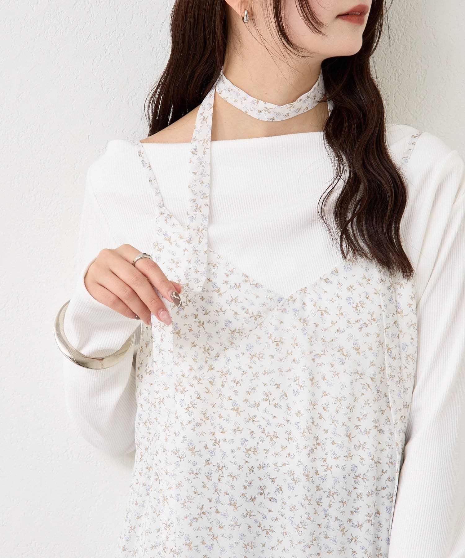 mystic(ミスティック) フラワーヘムキャミワンピース