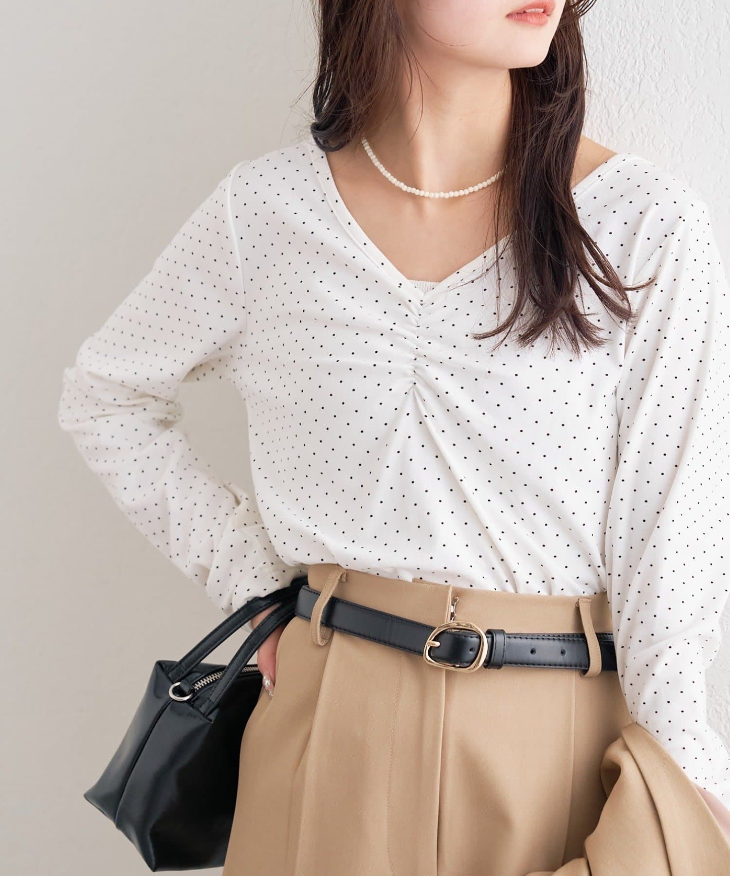 mystic(ミスティック) ドットプリントロングTシャツ