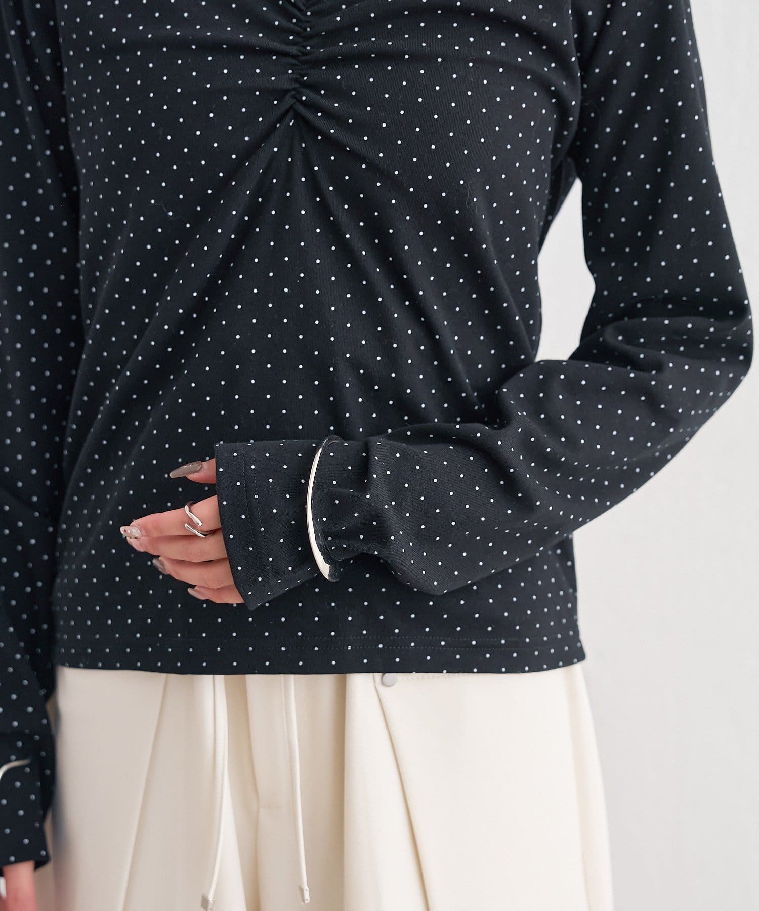 mystic(ミスティック) ドットプリントロングTシャツ