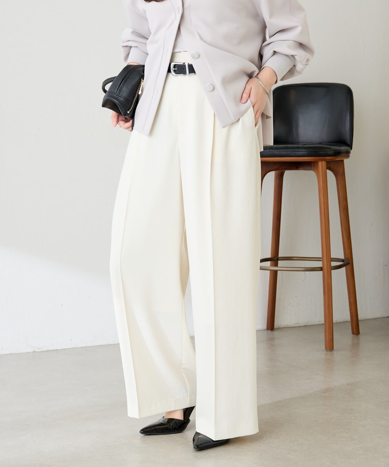 COLLAGE GALLARDAGALANTE(コラージュ ガリャルダガランテ) 《予約販売中》【高機能/マイナス3kg/5サイズ展開】ジャージワイドパンツ