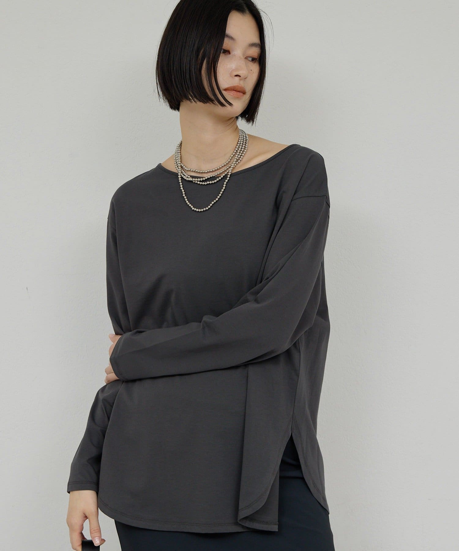 GALLARDAGALANTE(ガリャルダガランテ) 【手洗い可】ラウンドヘムT