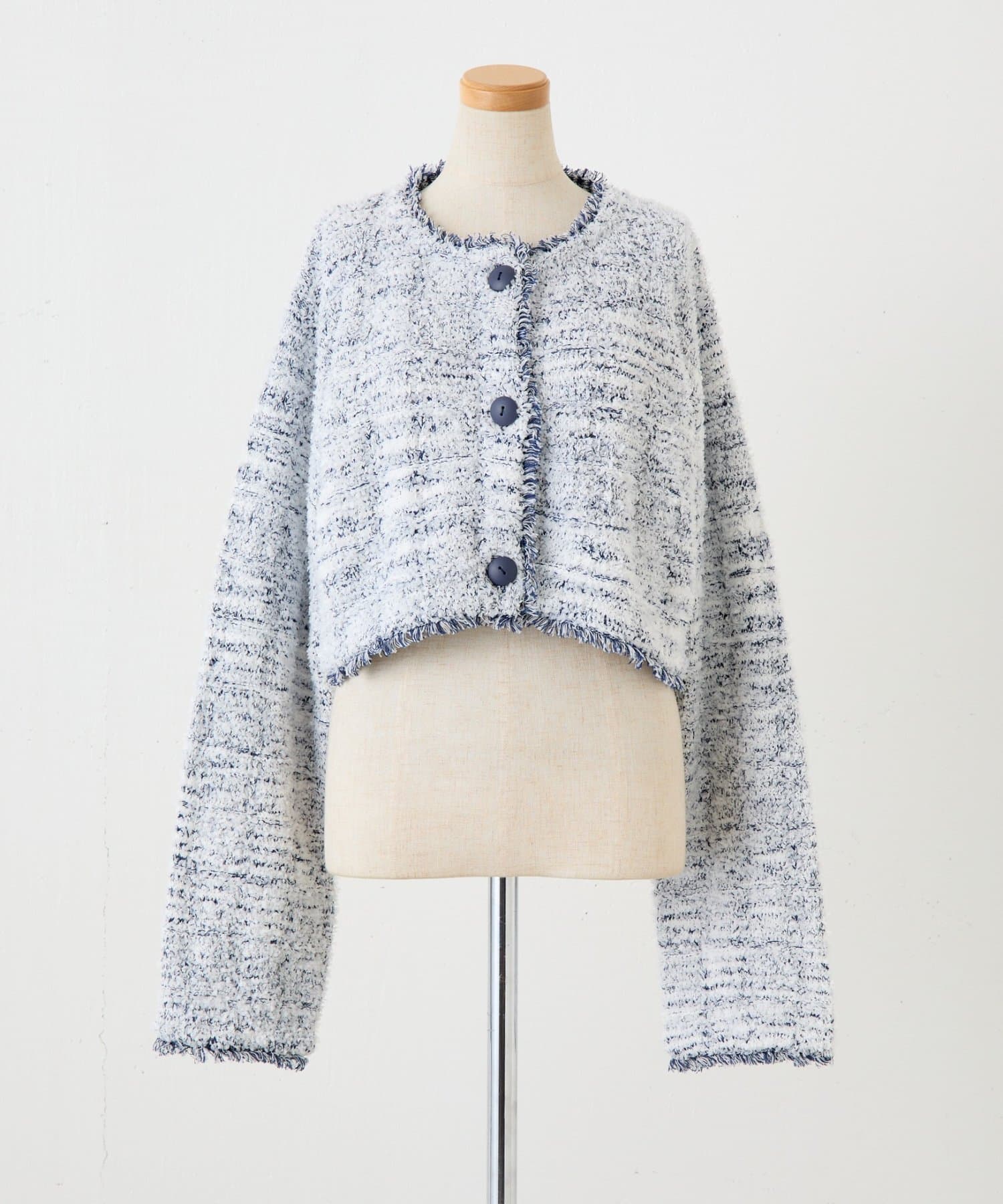 COLLAGE GALLARDAGALANTE(コラージュ ガリャルダガランテ) 【CEPIE./セピエ】絣クロップドカーディガン