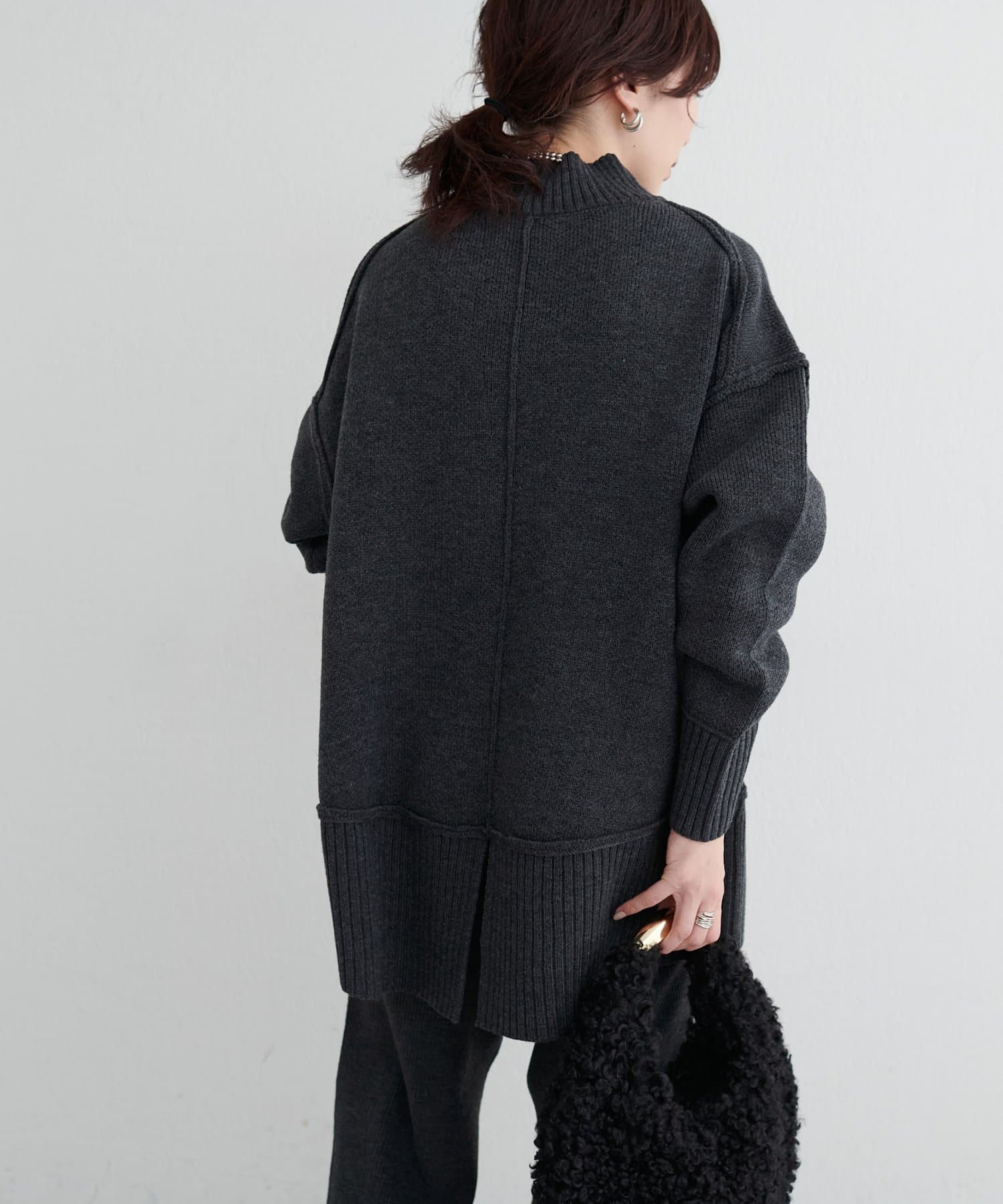 LARUTA(ラルータ) カシミアタッチダブルジャガードニットプルオーバー