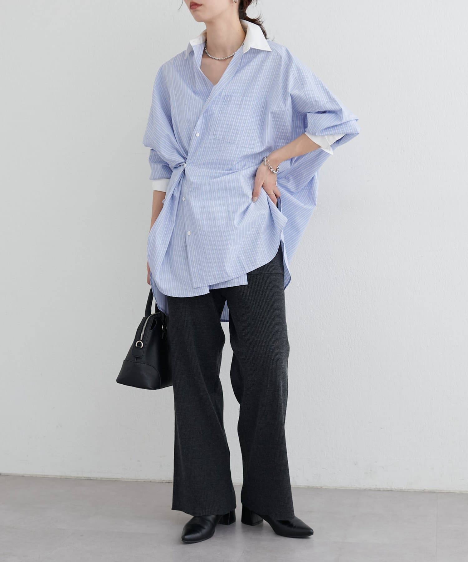 LARUTA(ラルータ) カシミアタッチリブニットパンツ