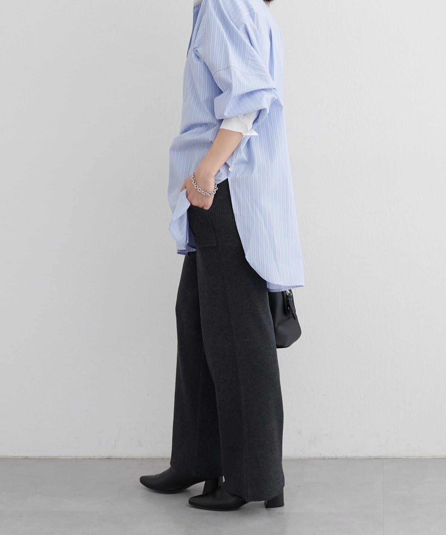 LARUTA(ラルータ) カシミアタッチリブニットパンツ