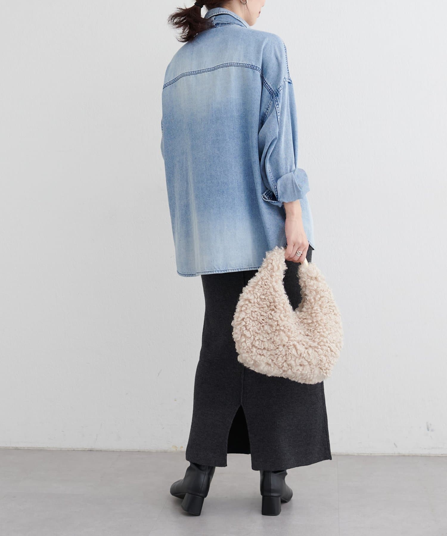 LARUTA(ラルータ) カシミアタッチリブニットスカート