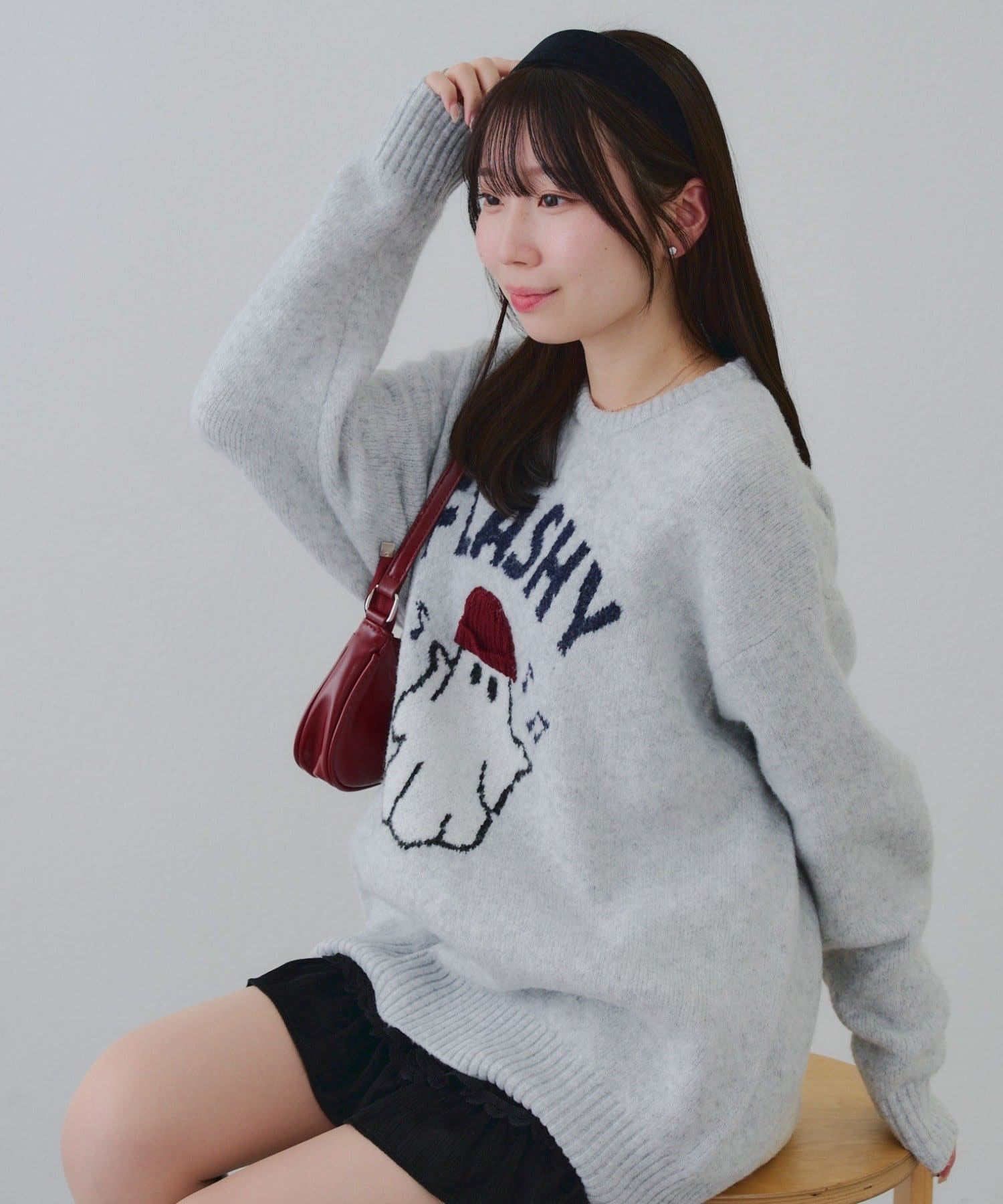 NICE CLAUP / OLIVE des OLIVE OUTLET(ナイスクラップ  / オリーブ デ オリーブ アウトレット) 【RMAF】ニット帽オバケプルオーバー