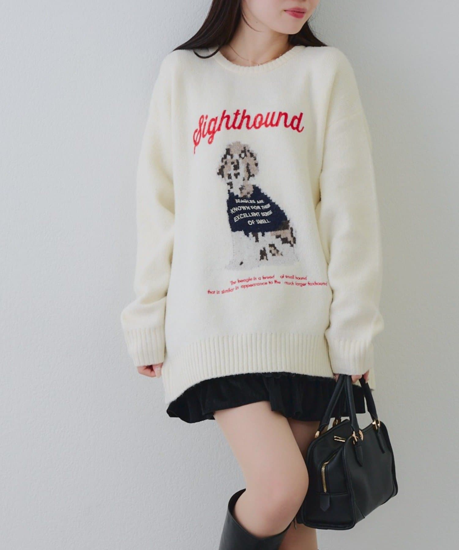 NICE CLAUP / OLIVE des OLIVE OUTLET(ナイスクラップ  / オリーブ デ オリーブ アウトレット) 【RMAF】Dogニットプルオーバー